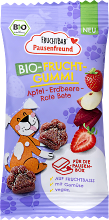 Kindersnack Frucht-Gummi Apfel, Erdbeere, rote Bete ab 3 Jahren, 30 g