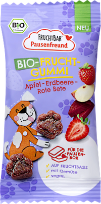 Kindersnack Frucht-Gummi Apfel, Erdbeere, rote Bete ab 3 Jahren, 30 g