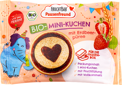 Kindersnack Mini-Kuchen mit Erdbeerpüree ab 3 Jahren, 36 g