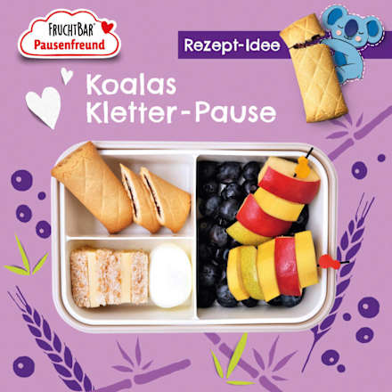 Kindersnack Pausenfreund Frucht-Tasche, Dinkel, Blaubeere, Apfel, Banane ab 3 Jahren (6x22 g), 132 g
