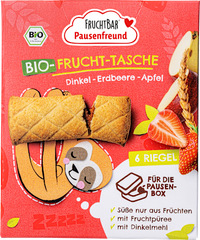 Kindersnack Pausenfreund Frucht-Tasche, Dinkel, Erdbeere, Apfel ab 3 Jahren (6x22 g), 132 g
