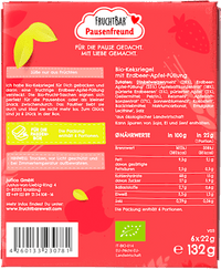 Kindersnack Pausenfreund Frucht-Tasche, Dinkel, Erdbeere, Apfel ab 3 Jahren (6x22 g), 132 g