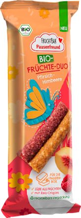 Kindersnack Pausenfreund Früchte-Duo, Pfirsich-Himbeere, ab 3 Jahren, 27 g