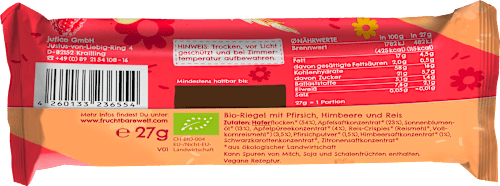 Kindersnack Pausenfreund Früchte-Duo, Pfirsich-Himbeere, ab 3 Jahren, 27 g
