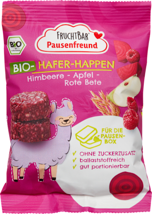Kindersnack Pausenfreund Hafer-Happen, Himbeere, Apfel & Rote Bete ab 3 Jahren, 80 g