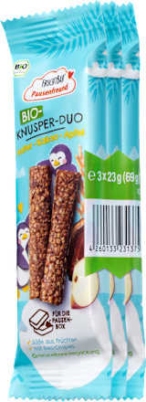 Kindersnack Pausenfreund Knusper-Duo, Hafer, Kakao, Apfel, ab 3 Jahren (3x23 g), 69 g
