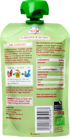 Quetschie Ananas-Mandarine-Mango-Apfel-Banane ab 6 Monaten, 100 g