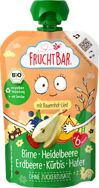 Quetschie Birne, Heidelbeere, Erdbeere, Kürbis & Hafer ab dem 6. Monat, 100 g