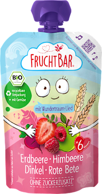 Quetschie Erdbeere, Himbeere, Dinkel & Rote Bete ab dem 6. Monat, 100 g