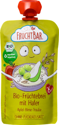 Quetschie Früchtebrei mit Hafer, Apfel, Birne, Traube ab 6 Monaten, 120 g