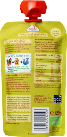 Quetschie Früchtebrei mit Hafer, Apfel, Birne, Traube ab 6 Monaten, 120 g