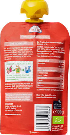 Quetschie Himbeere, Apfel, Vollkorn ab 6 Monaten, 100 g