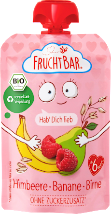 Quetschie Himbeere, Banane, Birne, Haferdrink ab 6 Monaten, 100 g