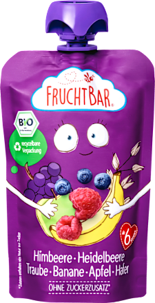 Quetschie Himbeere Heidelbeere Traube Banane Apfel & Hafer ab 6 Monaten, 100 g