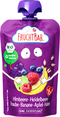 Quetschie Himbeere Heidelbeere Traube Banane Apfel & Hafer ab 6 Monaten, 100 g