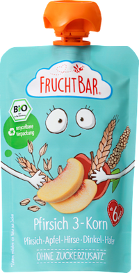 Quetschie Pfirsich-3-Korn, ab 6 Monaten, 100 g