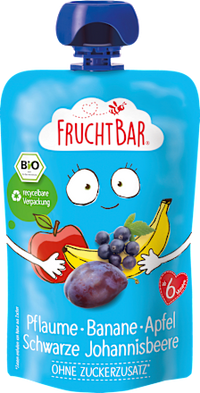 Quetschie Pflaume, Banane, Apfel, Schwarze Johannisbeere, ab 6 Monaten, 100 g