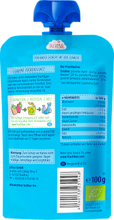 Quetschie Pflaume, Banane, Apfel, Schwarze Johannisbeere, ab 6 Monaten, 100 g