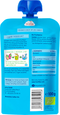 Quetschie Pflaume, Banane, Apfel, Schwarze Johannisbeere, ab 6 Monaten, 100 g