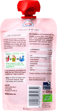 Quetschie Wassermelone, Erdbeere, Apfel, Birne & Reis ab 6 Monaten, 100 g
