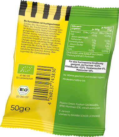 Fruchtgummi, Janosch Bärenfreunde mit Fruchtgeschmack, 50 g