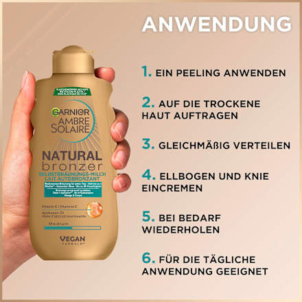 Selbstbräuner Milch natural bronzer, 175 ml Garnier Ambre Solaire