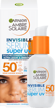 Sonnenfluid Gesicht super UV invisible Serum, LSF 50+, 30 ml Garnier Ambre Solaire