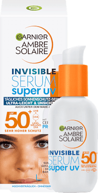 Sonnenfluid Gesicht super UV invisible Serum, LSF 50+, 30 ml Garnier Ambre Solaire