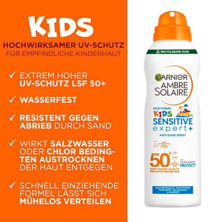 Zonnespray aerosol kids sensitive expert+, anti-zand SPF 50+, 150 ml