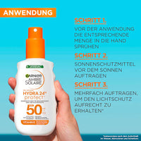 Sonnenspray HYDRA 24h protect, LSF 50, 150 ml Garnier Ambre Solaire