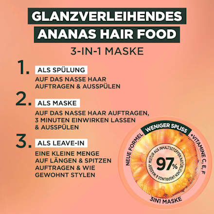 Haarverzorging Ananas Haarvoeding 3-in-1 Masker, 400 ml