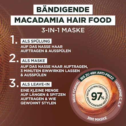 Macadamia Hair Food 3-in-1 Masker, 400 ml