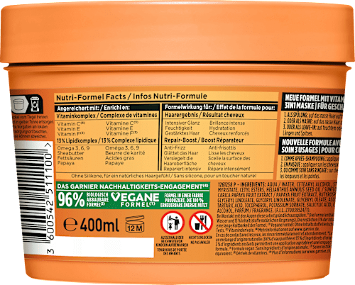 Papaya Hair Food 3-in-1 Masker, 400 ml