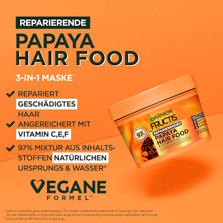 Papaya Hair Food 3-in-1 Masker, 400 ml