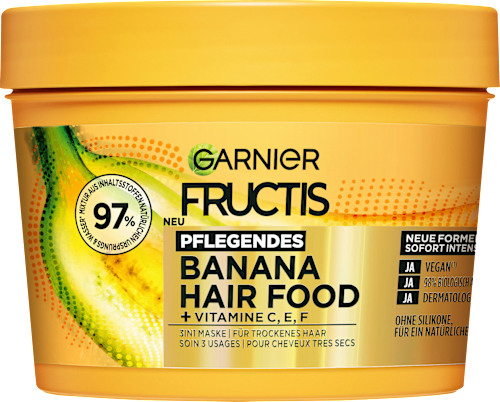 Haarmasker Banana Hair Food 3-in-1, droog haar, 400 ml