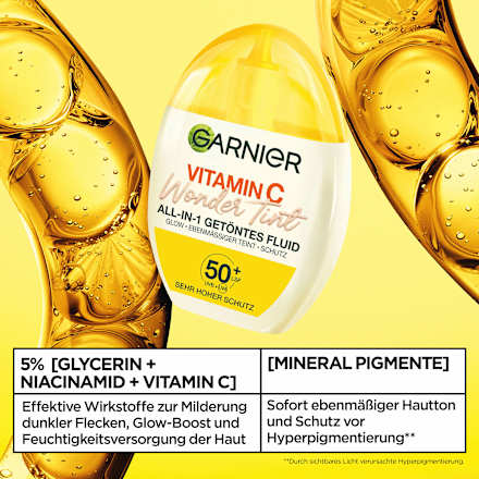 Gesichtsfluid Vitamin C Wonder Tint UV LSF 50+, Hell, 40 ml