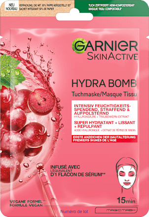 Anti-aging sheetmasker Hydra Bomb druif, 28 g
