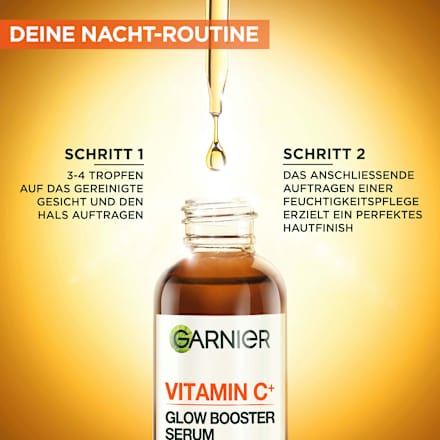 Nachtserum Glow Booster mit Vitamin C & Hyaluronsäure, 30 ml