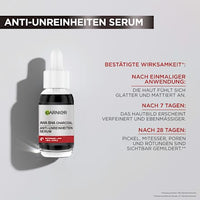 Serum Anti-Unreinheiten AHA + BHA Kohle, 30 ml Garnier Skin Active