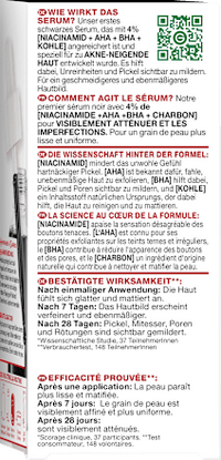 Serum Anti-Unreinheiten AHA + BHA Kohle, 30 ml