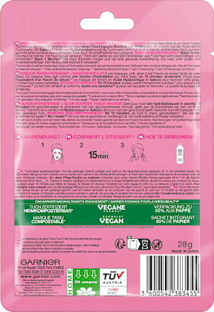 Hydra Bomb Sakura Glow-Boosting sheetmasker, 28 g
