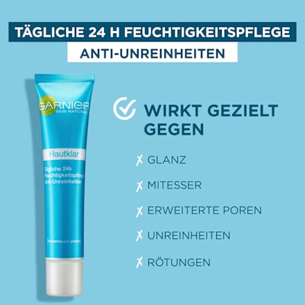 Gesichtscreme Hautklar, Anti-Unreinheiten, 40 ml GARNIER SKIN NATURALS