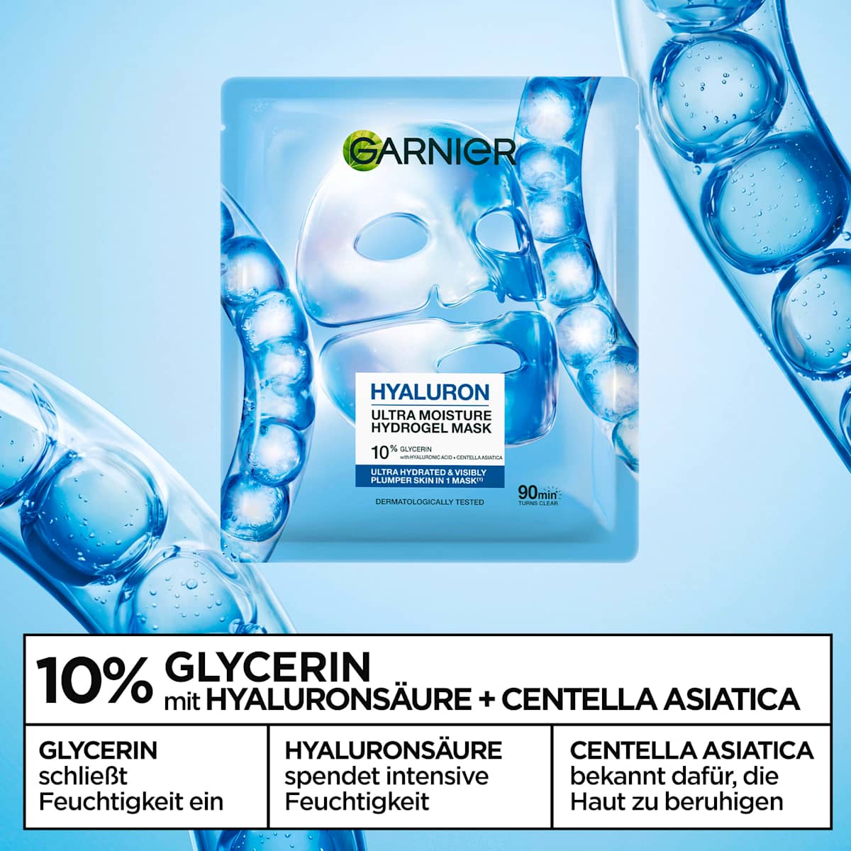 GARNIER Tuchmaske Hyaluron Ultra Moisture Hydrogel, 25 g