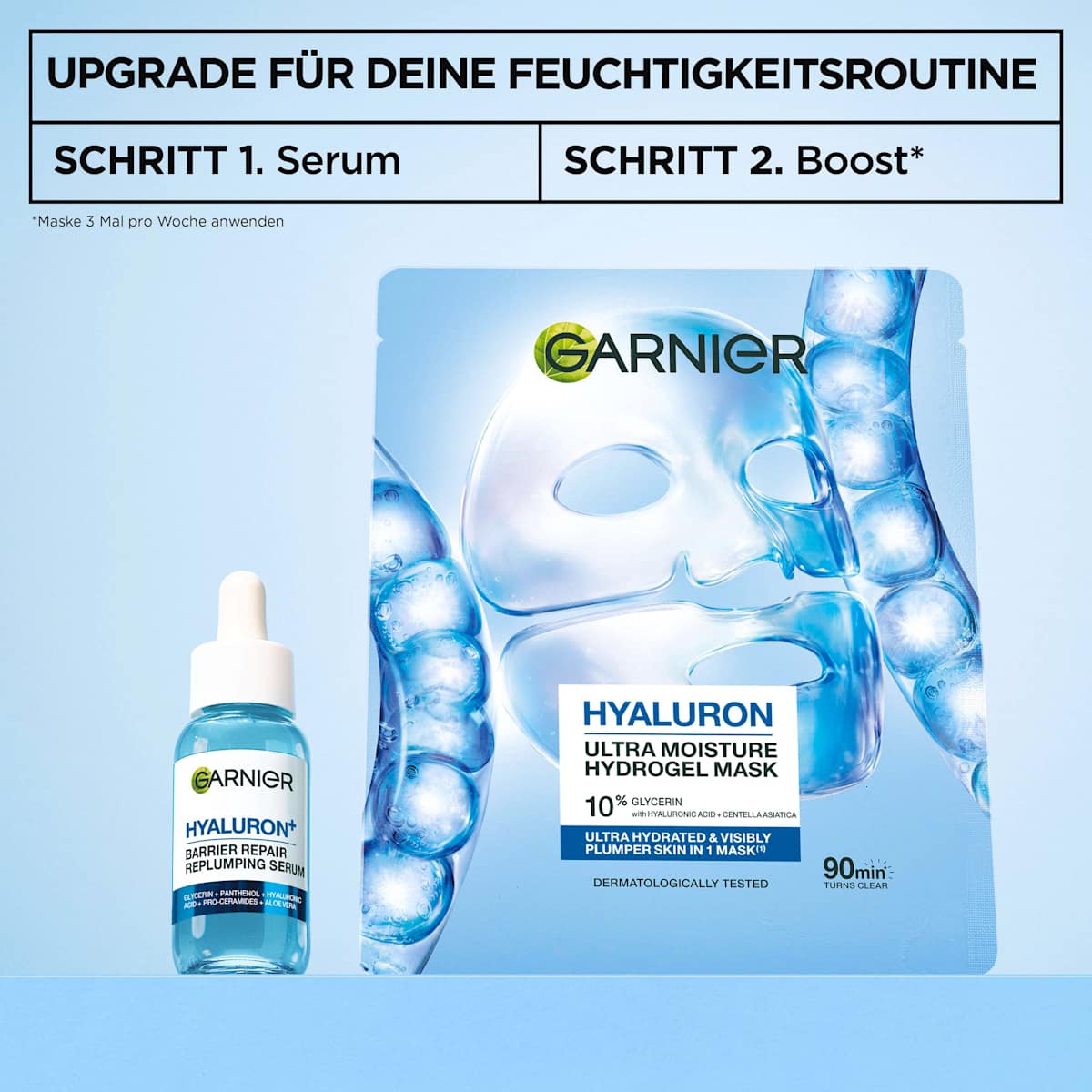GARNIER Tuchmaske Hyaluron Ultra Moisture Hydrogel, 25 g
