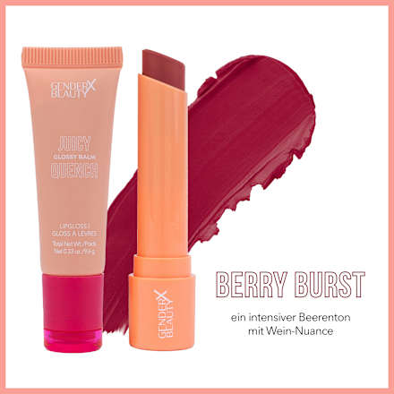 Lipbalm Glossy Duo Juicy Quench Berry Burst, 1 St Gender X Beauty
