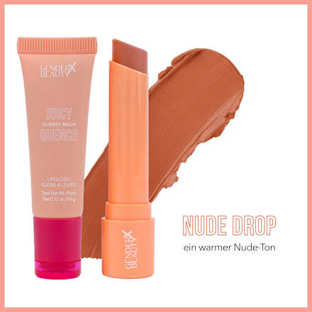 Lipbalm Glossy Duo Juicy Quench Nude Drop, 1 St Gender X Beauty