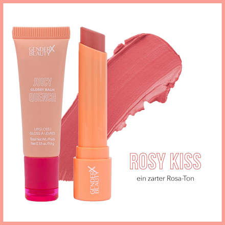 Lipbalm Glossy Duo Juicy Quench Rosy Kiss, 1 St Gender X Beauty