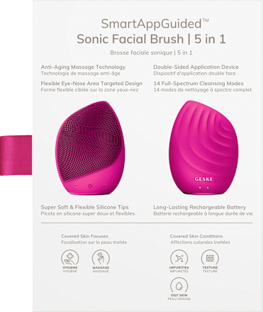 Sonic Facial Brush 5 in 1 Magenta, 1 St
