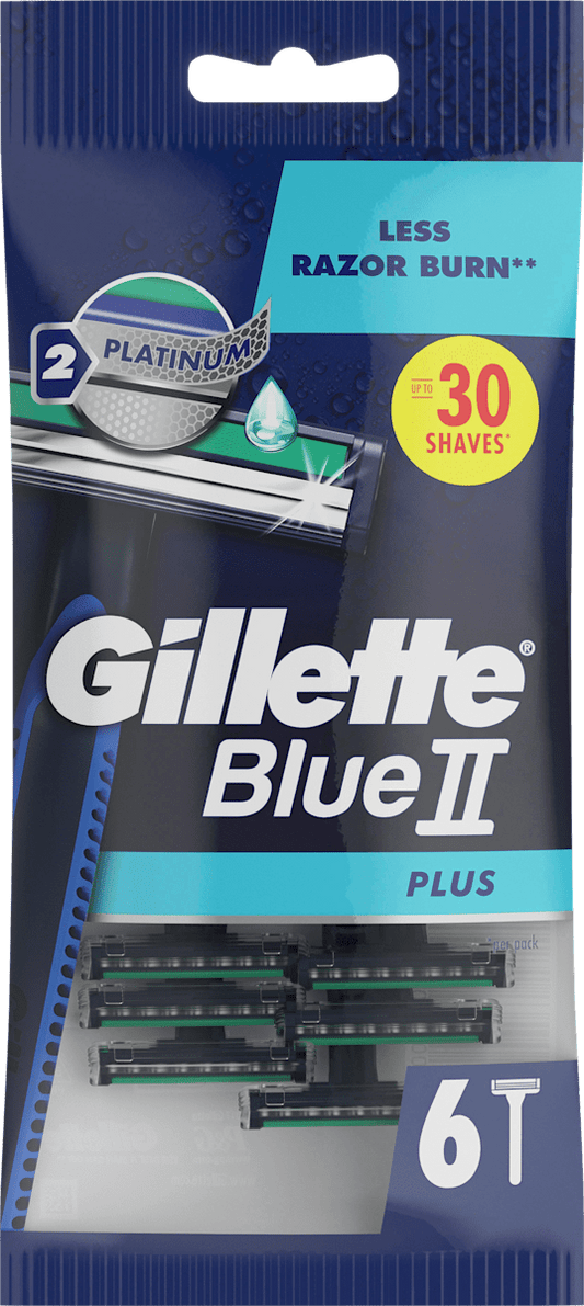 Gillette rasoirs jetables, Blue2 Plus, 6 pcs