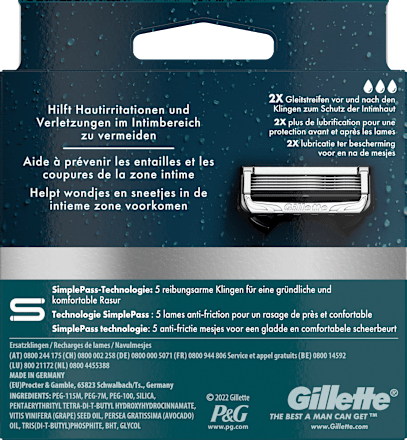 Rasierklingen, Intimate, 6 St Gillette INTIMATE